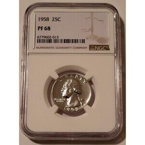 1958 Washington Quarter Proof PF68 NGC